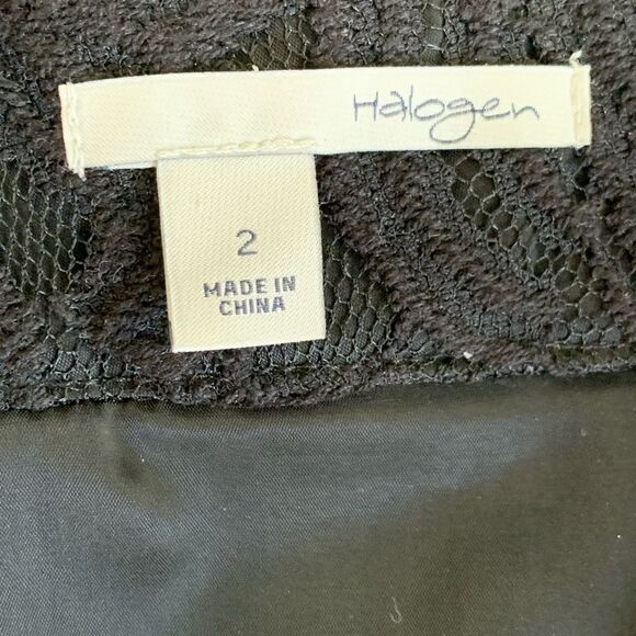HALOGEN women’s black lace pencil skirt sz 2 - Picture 3 of 4